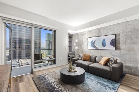 Concrete accent walls at 1600 Vine in Hollywood, CA.