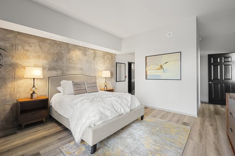 Large bedroom at 1600 Vine in Hollywood, CA.