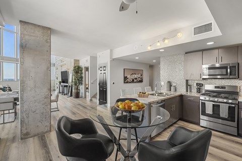 Modern kitchen at 1600 Vine in Hollywood, CA.