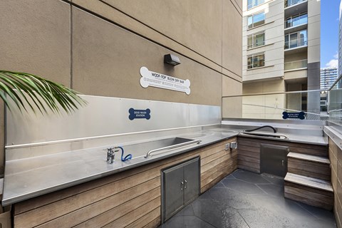 Woof Top washing station at 1600 Vine in Hollywood, CA.