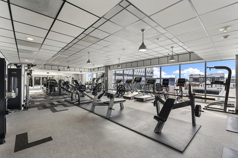 Fitness center at 1600 Vine in Hollywood, CA.