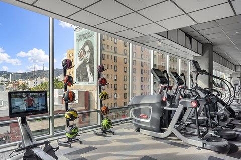 Fitness center at 1600 Vine in Hollywood, CA.