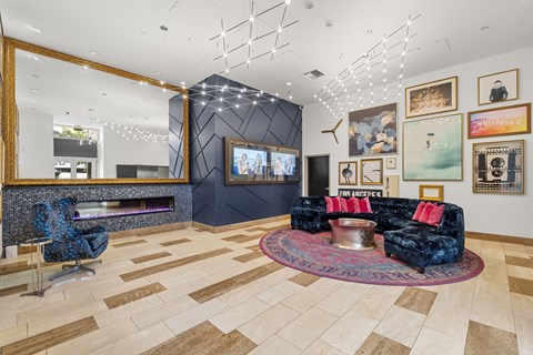 Lobby at 1600 Vine in Hollywood, CA.