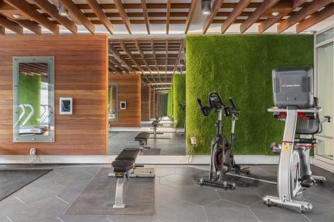 Outdoor fitness studio at 1600 Vine in Hollywood, CA.