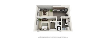 1600 Vine_A1 One Bedroom Floor Plan