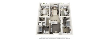 1600 Vine_B2 Two Bedroom Floor Plan