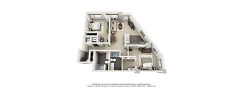 1600 Vine_B3 Two Bedroom Floor Plan