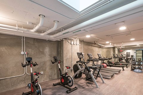 Fitness center at Vance in San Francisco, CA.