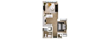 Stella at Star Metals A1 One Bedroom Floor Plan
