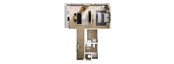 Stella at Star Metals A2 One Bedroom Floor Plan