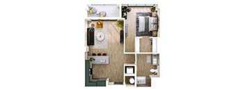 Stella at Star Metals A4 One Bedroom Penthouse Floor Plan