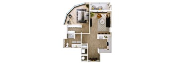 Stella at Star Metals A5 One Bedroom Floor Plan