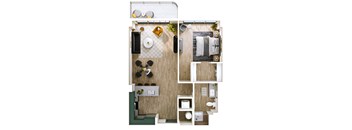 Stella at Star Metals A6 One Bedroom Floor Plan