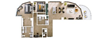 Stella at Star Metals B15 Two Bedroom Penthouse Floor Plan