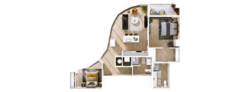 Stella at Star Metals B1 Two Bedroom Floor Plan