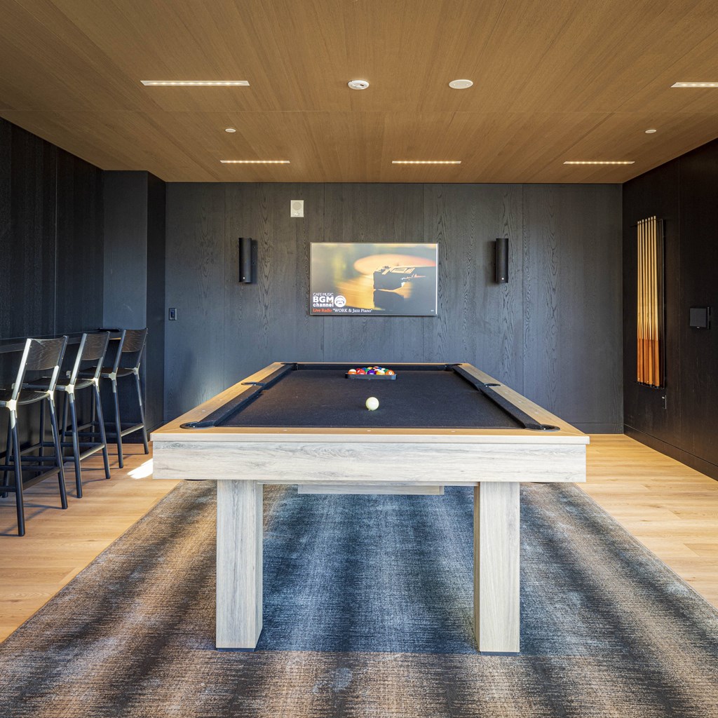 pool table in private game room