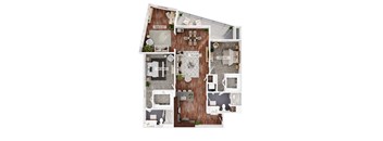 B5 Two bedroom floor plan at Reveal Playa Vista in Playa Vista, CA.