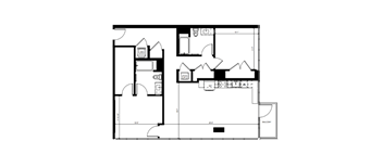 A black and white image of a floor plan for a house.