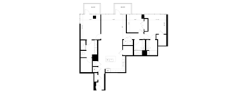 A floor plan of a house with a balcony and a garage.