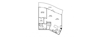 Sentral Old Town - A18 1BR 1BA Floor Plan