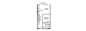 ¨¨¨ floor plan of a 1 bedroom apartment