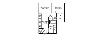 Sentral SoBro A2 1BR 1BA Floor Plan