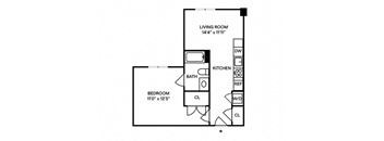 Sentral SoBro A3 1BR 1BA Floor Plan