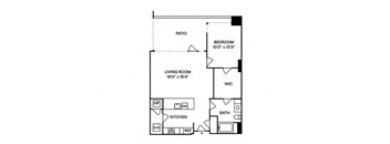 Sentral DTLA 755 A3 1BR 1BA Floor Plan