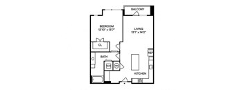 A8 1BR 1BA Floor Plan