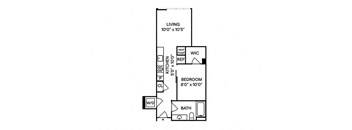 A1 One Bedroom Floor Plan