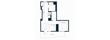 Sol Modern Downtown Phoenix A1 One Bedroom Floorplan