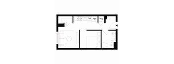 A1 One bedroom floor plan at Forme in Houston, TX.
