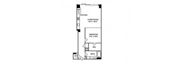 Sentral Union Station A10 1BR 1BA Floor Plan