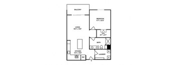 Sentral Old Town - A11 1BR 1BA Floor Plan