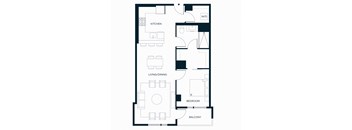 Sol Modern Downtown Phoenix A11 One Bedroom Floorplan