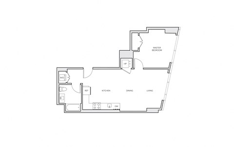 miro A11 one bed floorplan
