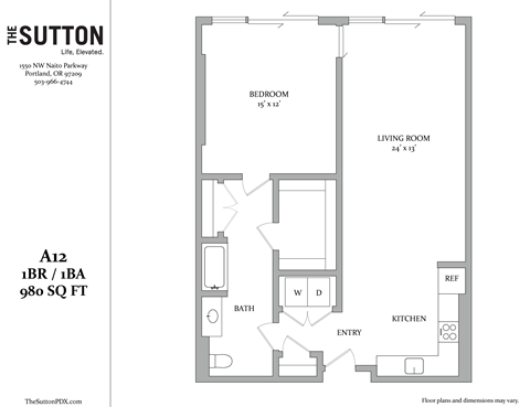 a floor plan of a unit with a bedroom and a bathroom