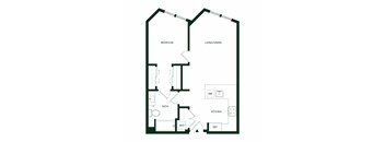 Quincy San Francisco A12 One Bedroom Floor Plan