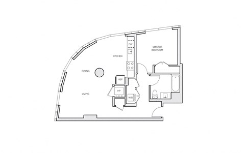 miro A12 one bed floorplan
