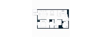 Sol Modern Downtown Phoenix A13 One Bedroom Floorplan