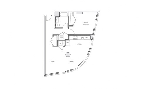 miro A13 one bed floorplan