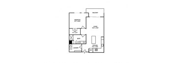Sentral Old Town - A14 1BR 1BA Floor Plan