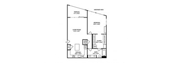 Sentral West Midtown at Star Metals - A14 1BR 1BA Floor Plan