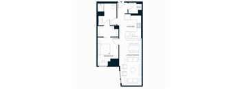 Sol Modern Downtown Phoenix A14 One Bedroom Floorplan