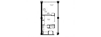 a floor plan of a 1 bedroom floor plan