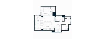 Sol Modern Downtown Phoenix A15 One Bedroom Floorplan
