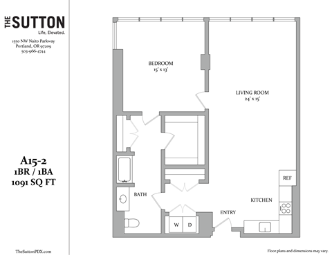 a floor plan of a unit with a bedroom and a bathroom