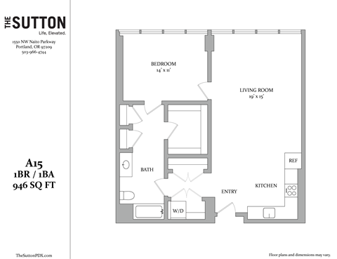 a floor plan of a unit with a bedroom and a living room