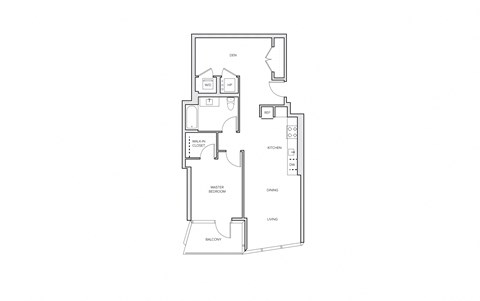 miro A16 one bed floorplan