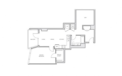 miro A18 one bed floorplan